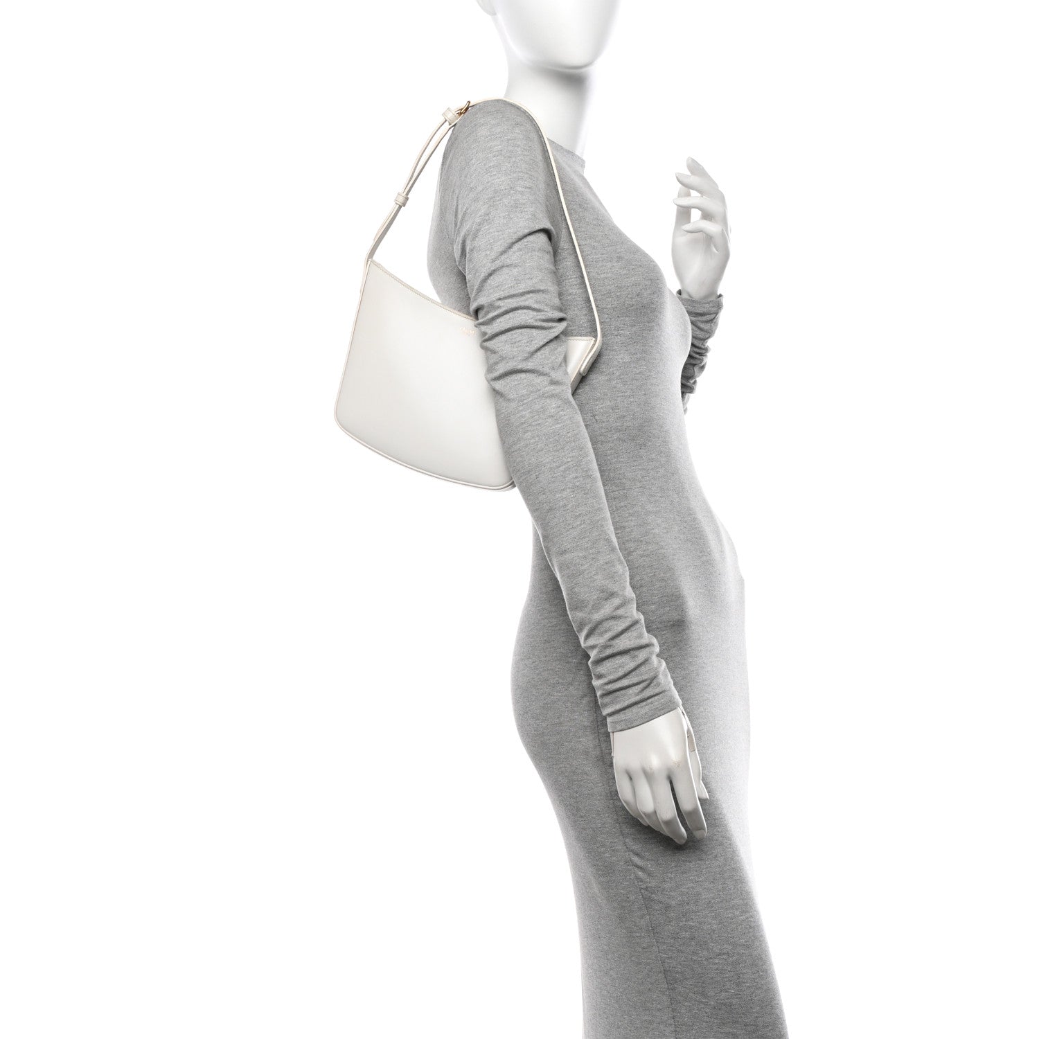 Celine Shiny Calfskin Medium Croque Bag Artic White 2 of 18