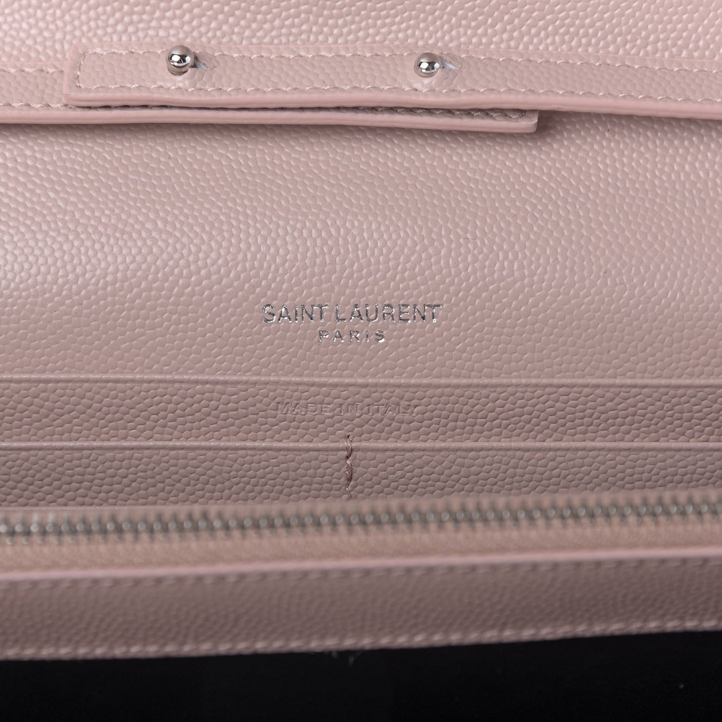 Grain De Poudre Matelasse Chevron Monogram Chain Wallet Pale Pink