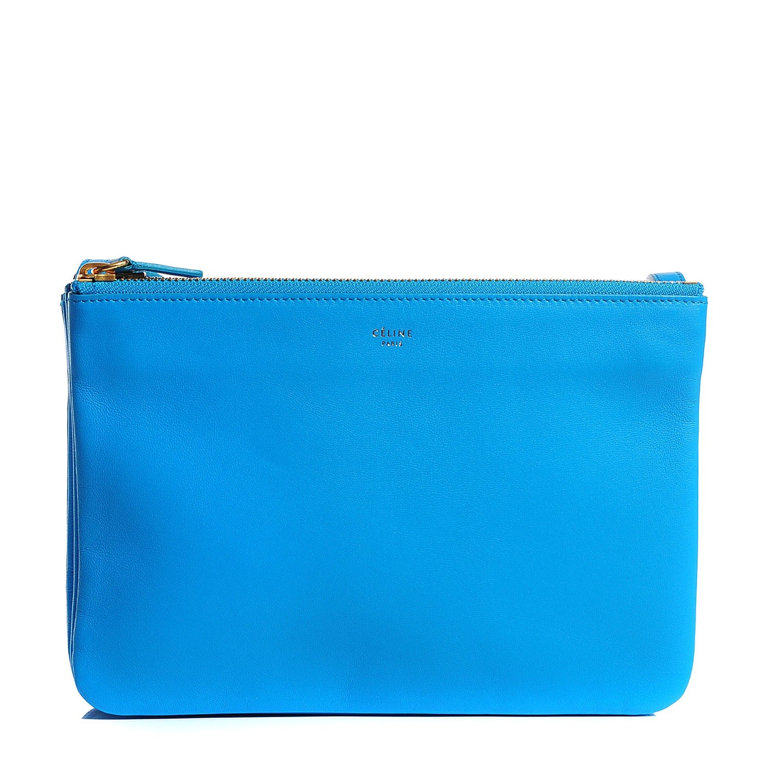 Celine Lambskin Small Trio Crossbody Turquoise 1 of 8