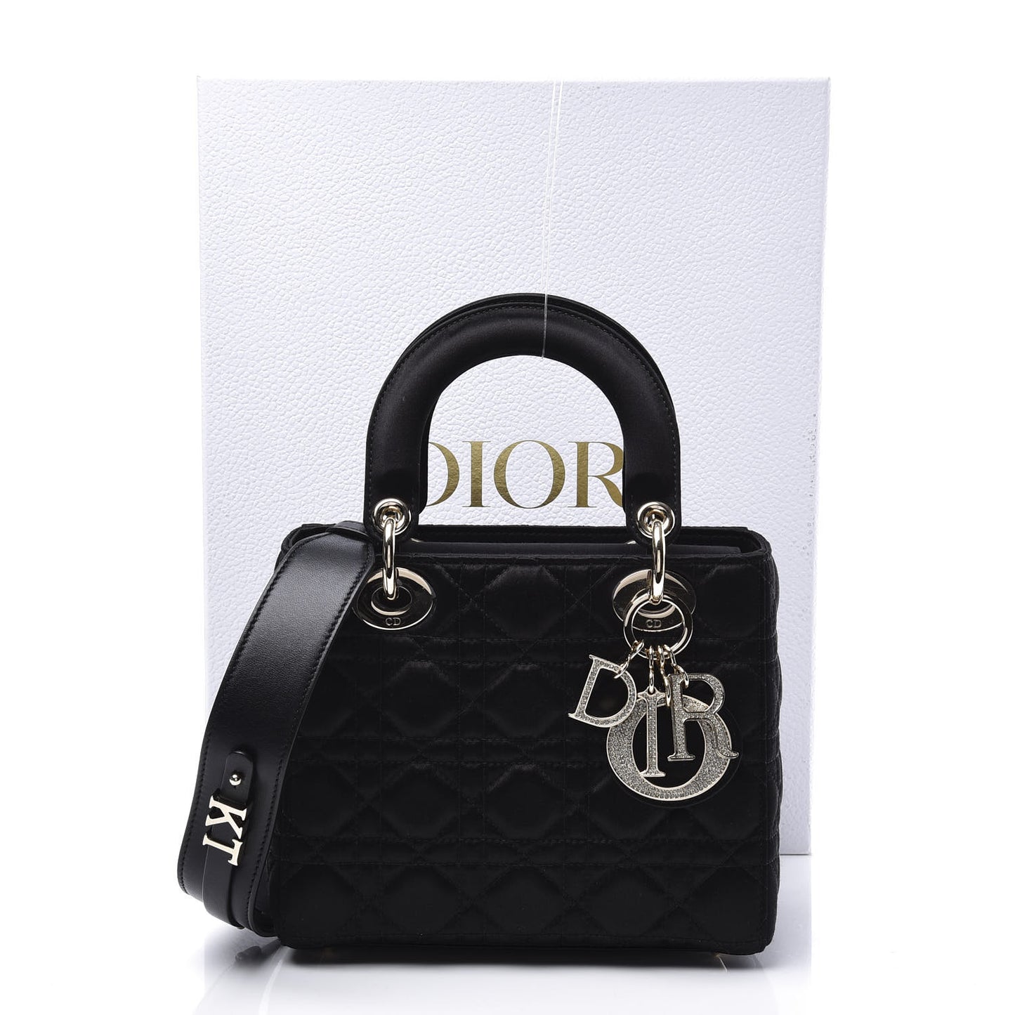 Satin Swarovski Crystal Cannage My ABC Lady Dior Black
