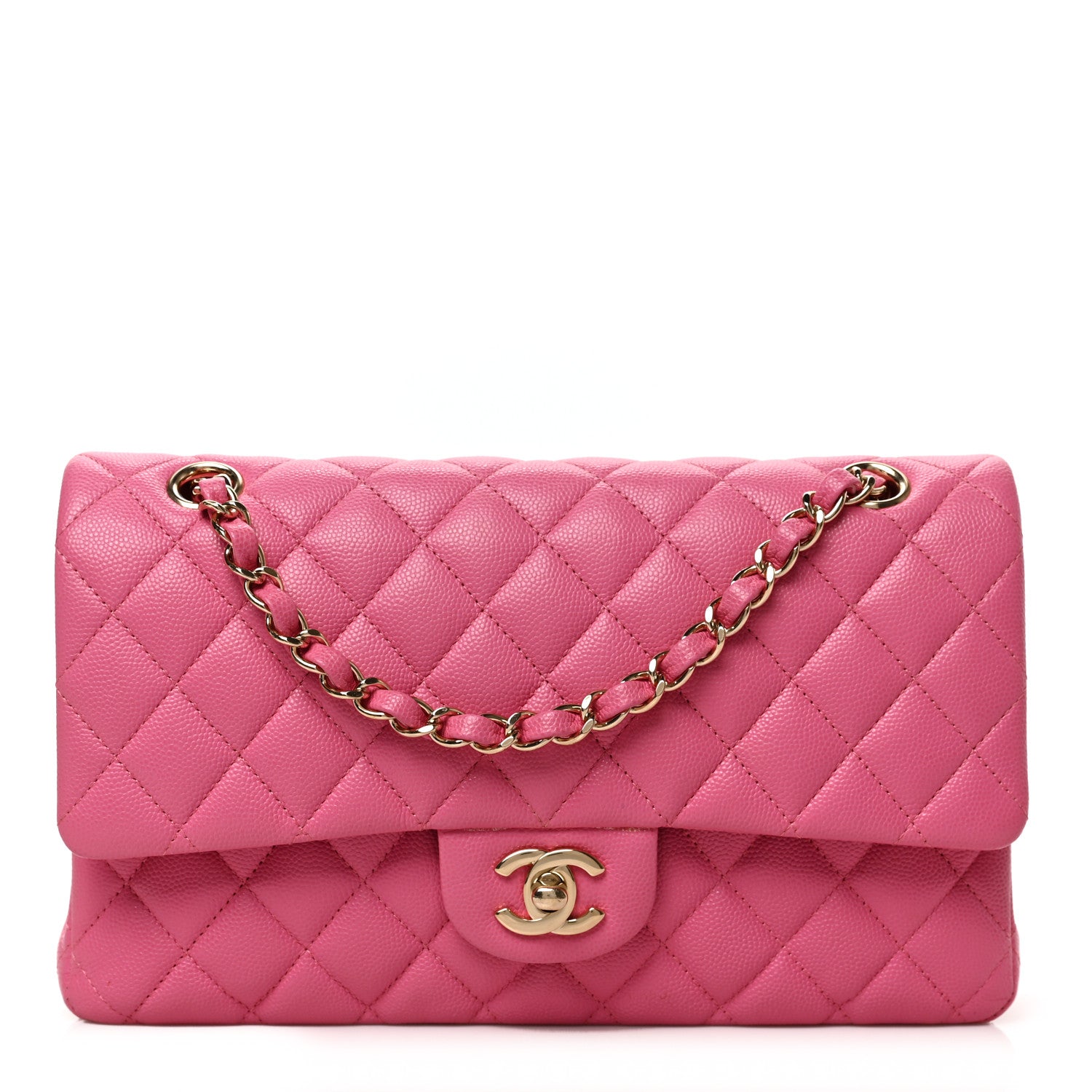 Chanel Caviar Quilted Medium Double Flap Pink 1 of 9
