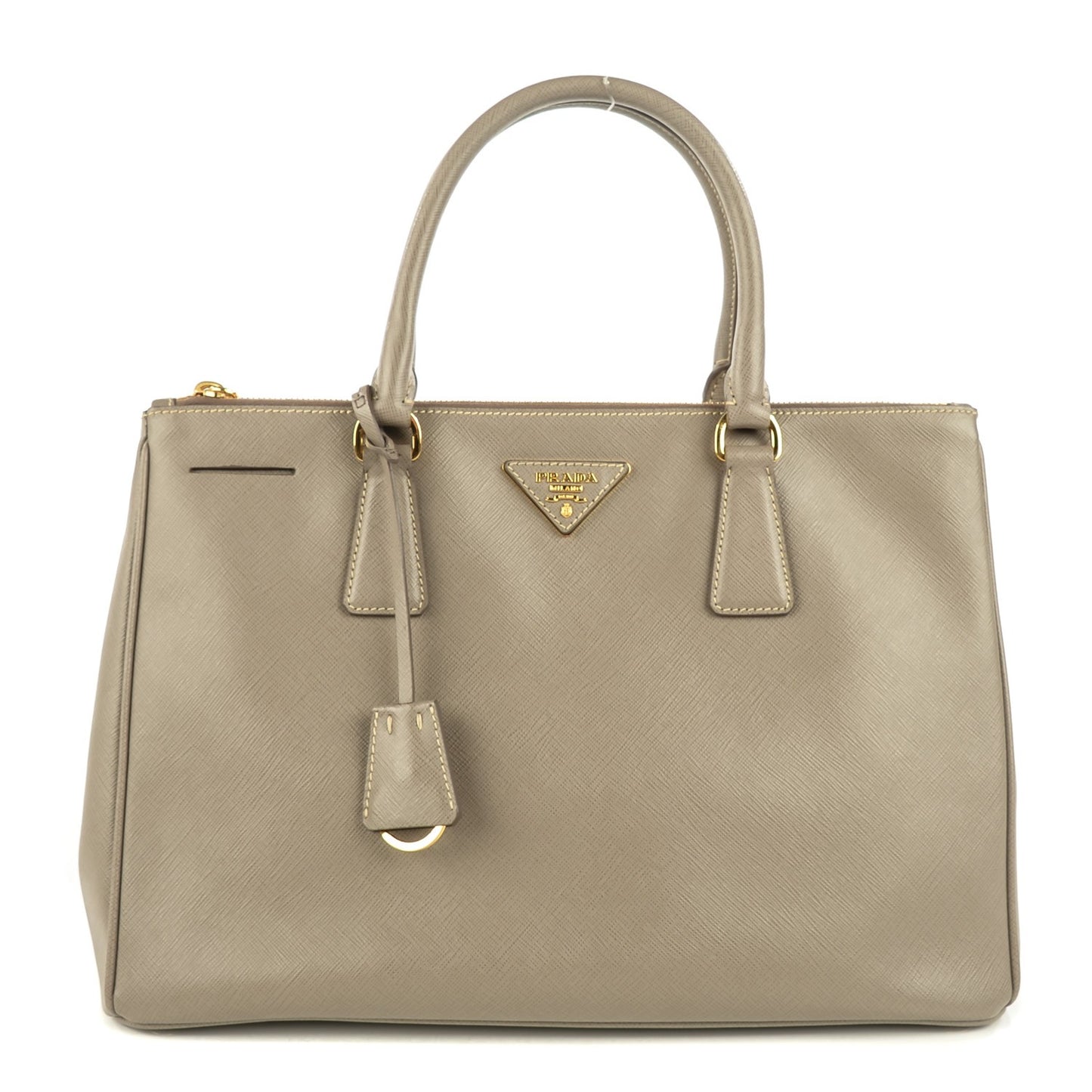 Saffiano Medium Galleria Double Zip Tote Argilla