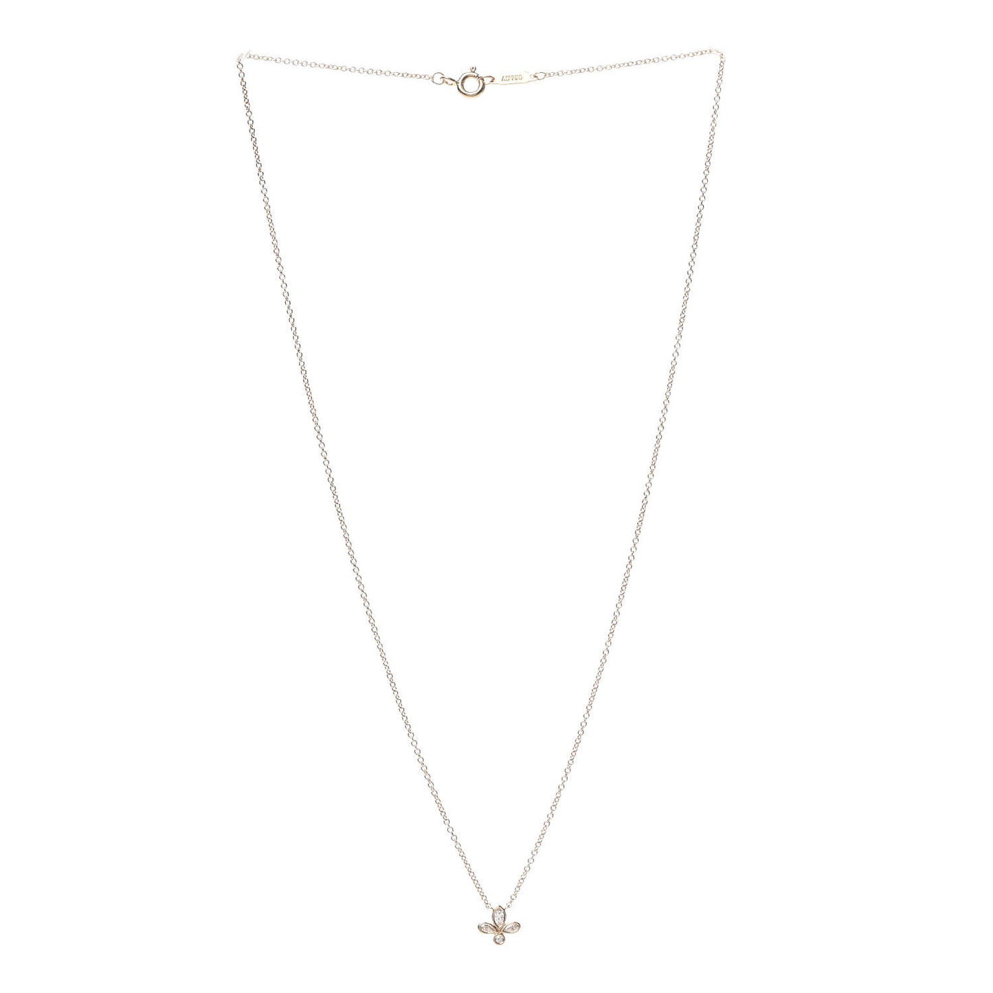 18K Rose Gold Diamond Fleur de Lis Pendant Necklace