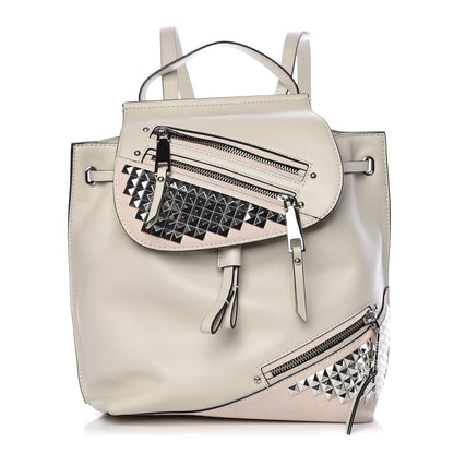 Marc Jacobs Suede Calfskin Studded Zip Flap Backpack Dove 1 of 10