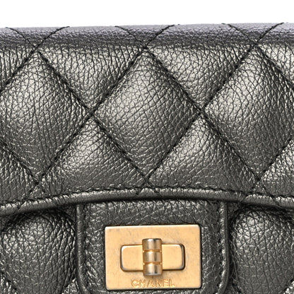 Chanel Metallic Calfskin Quilted Reissue Flap Card Holder Grey 9 of 12