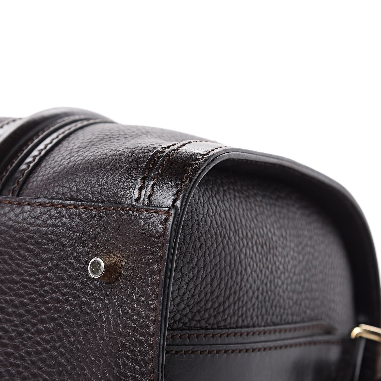 Burberry Grainy Calfskin Medium Alchester Bowling Bag Dark Chocolate 11 of 16