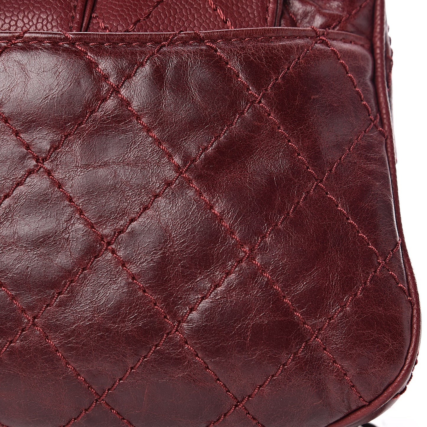 Caviar Aged Calfskin Medium Bubble Graphic Messenger Bag Dark Red