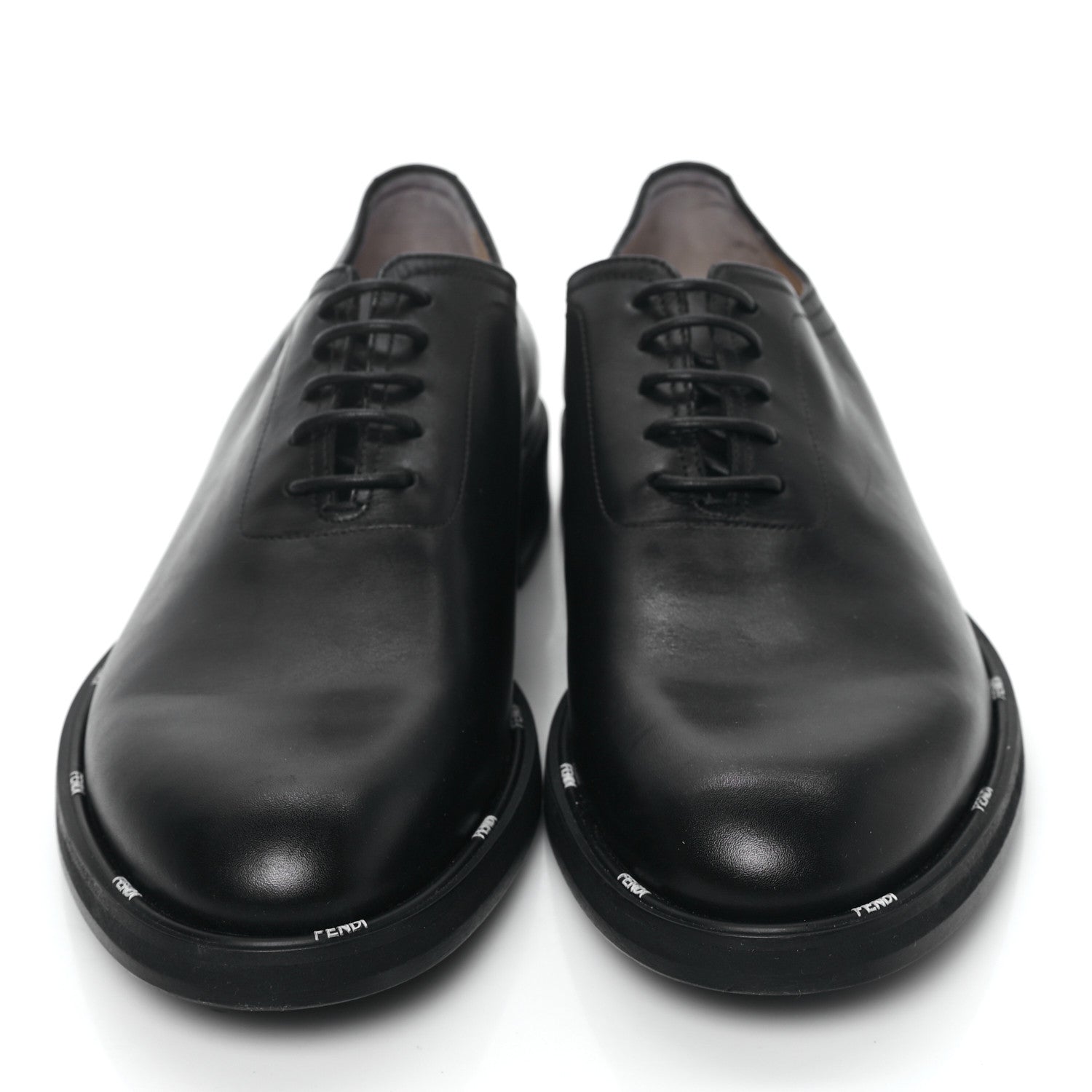 Fendi Vitello Mens Lace Up Oxfords 10 Black 2 of 8