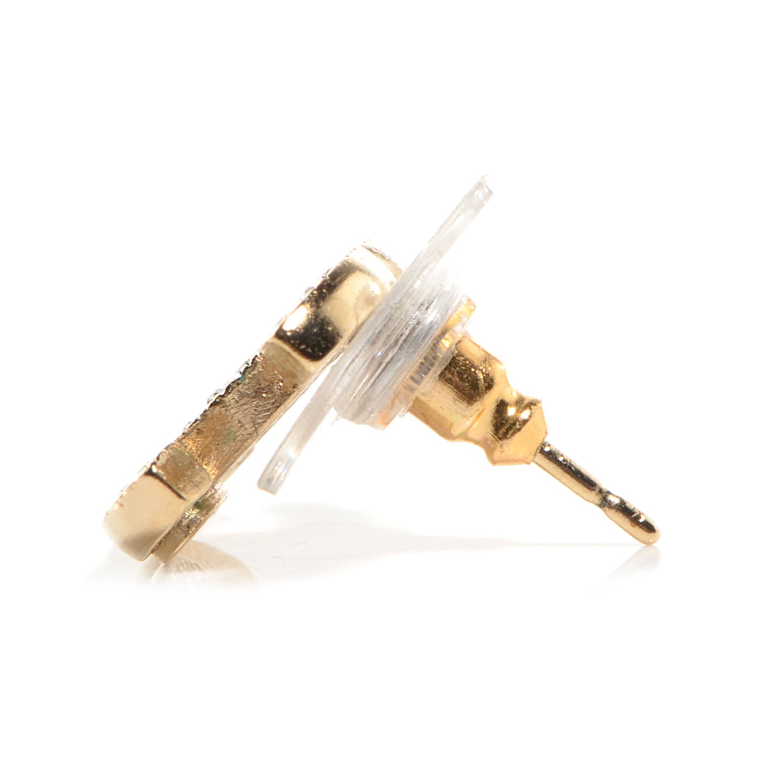 Chanel Crystal CC Earrings Gold 3 of 6