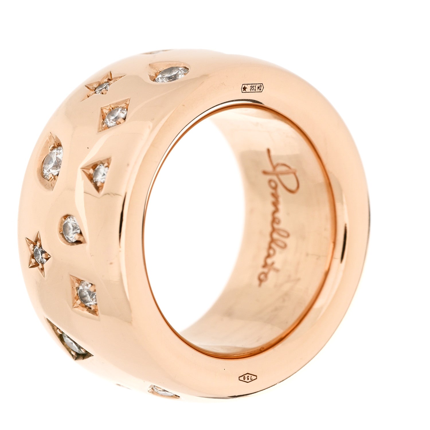 Pomellato 18K Rose Gold Diamond Maxi Iconica Band Ring 52 6 6 of 6