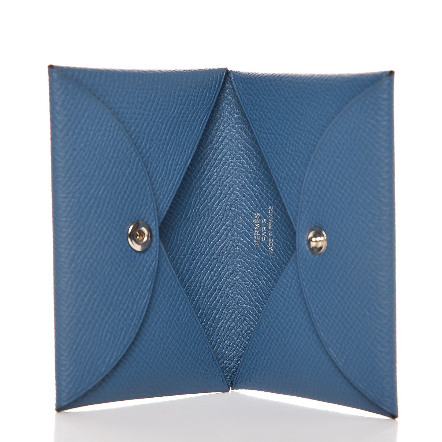 Epsom Calvi Card Case Bleu Agate