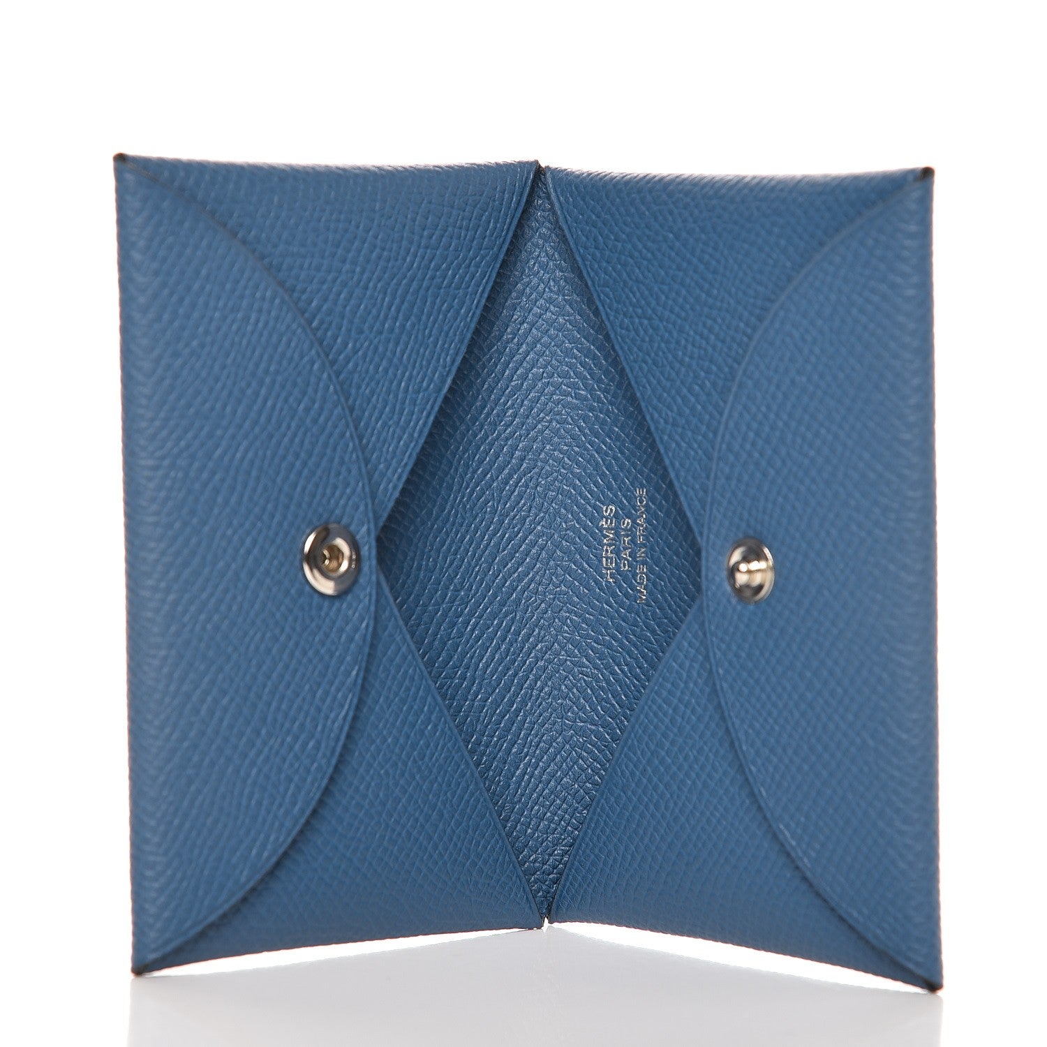 Hermes Epsom Calvi Card Case Bleu Agate 5 of 7