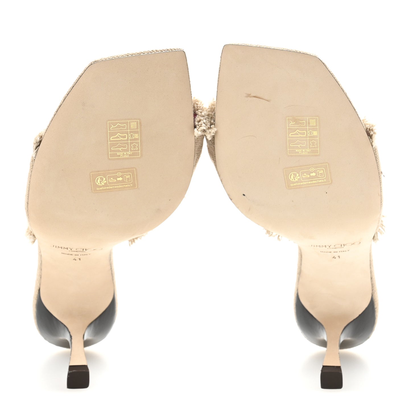 Canvas Frayed Alexia 70 Mules 41 Beige