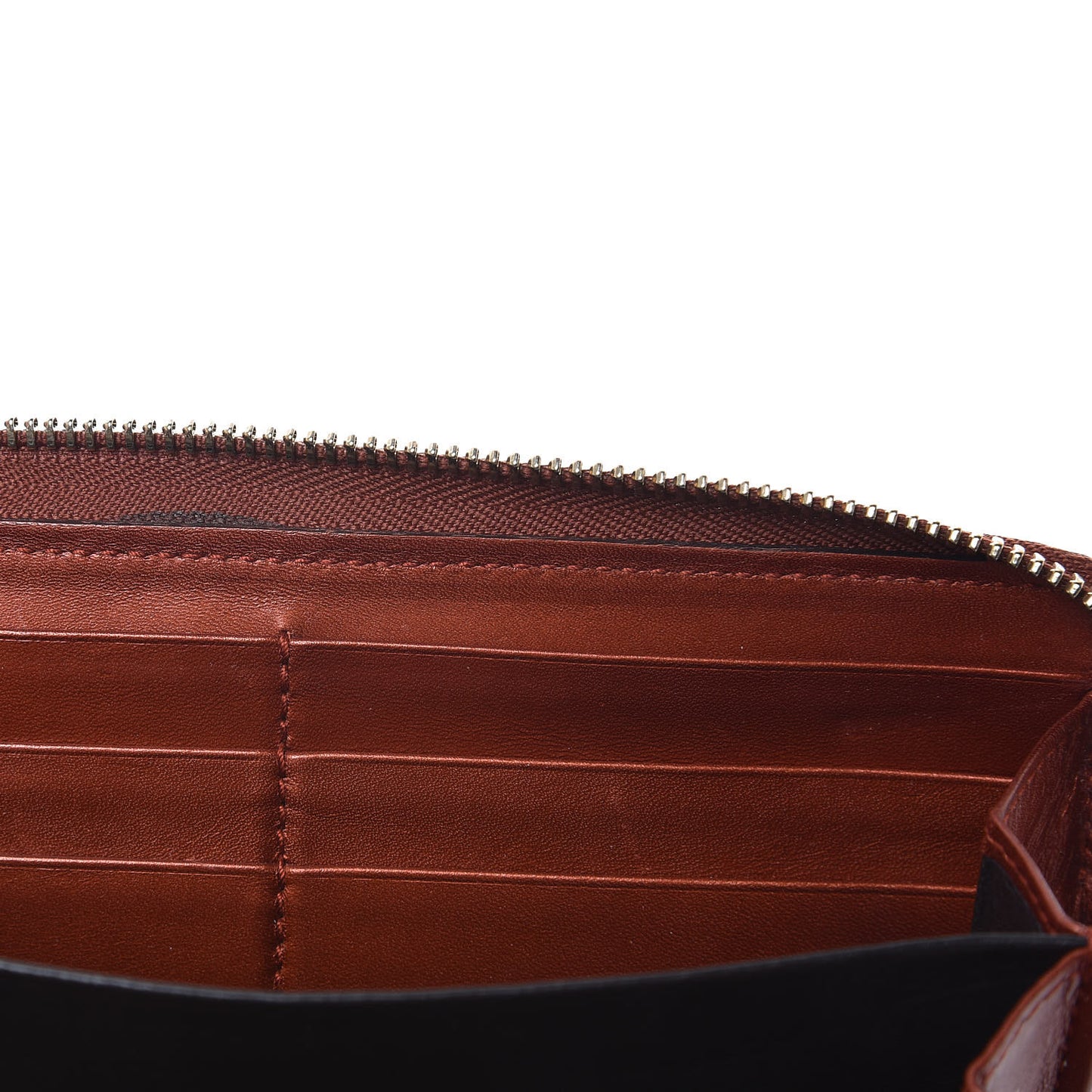 Metallic Microguccissima Sukey Zip Around Wallet Burnt Orange