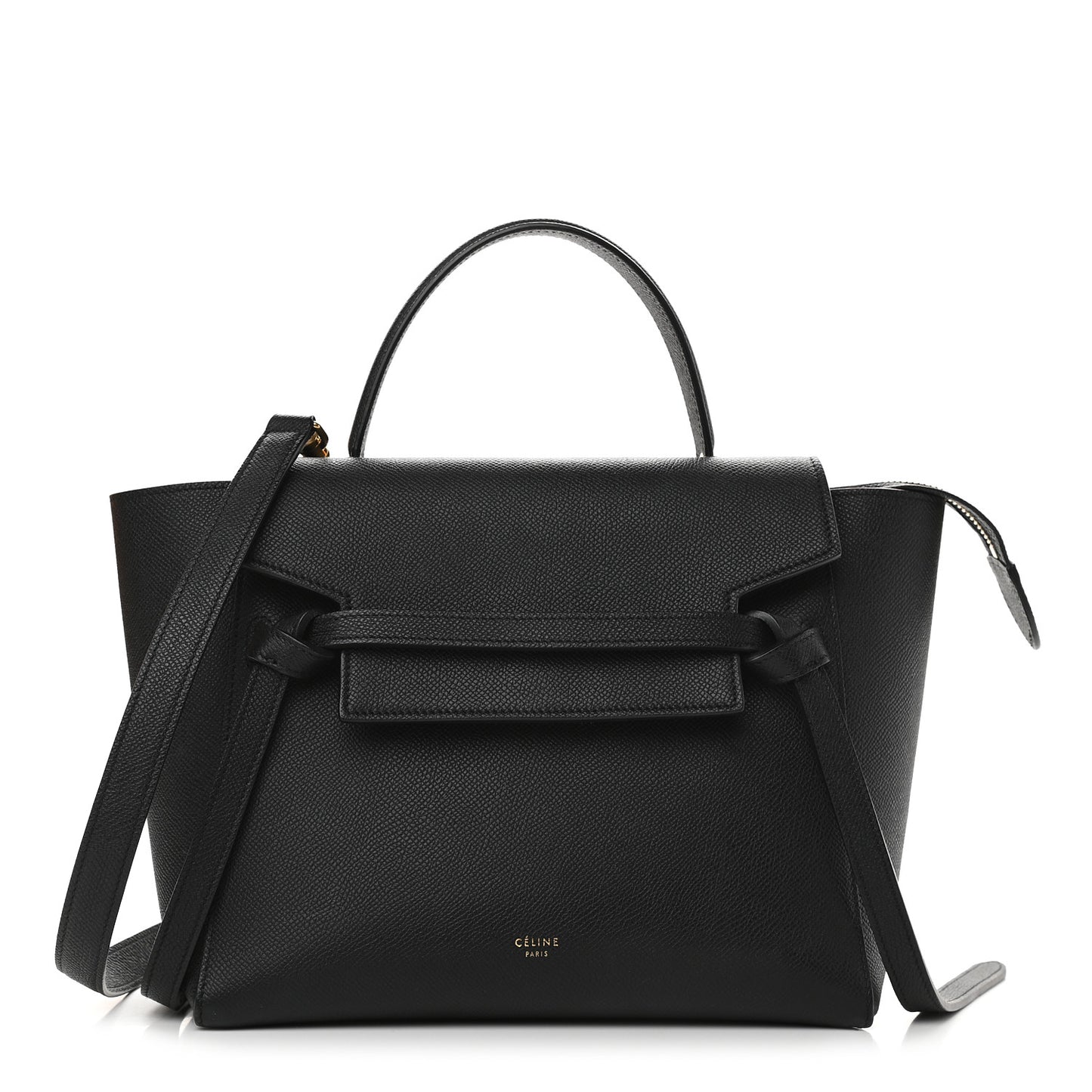 Grained Calfskin Micro Belt Bag Black