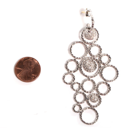 John Hardy Sterling Silver Pave Diamond Chandelier Earrings 2 of 5