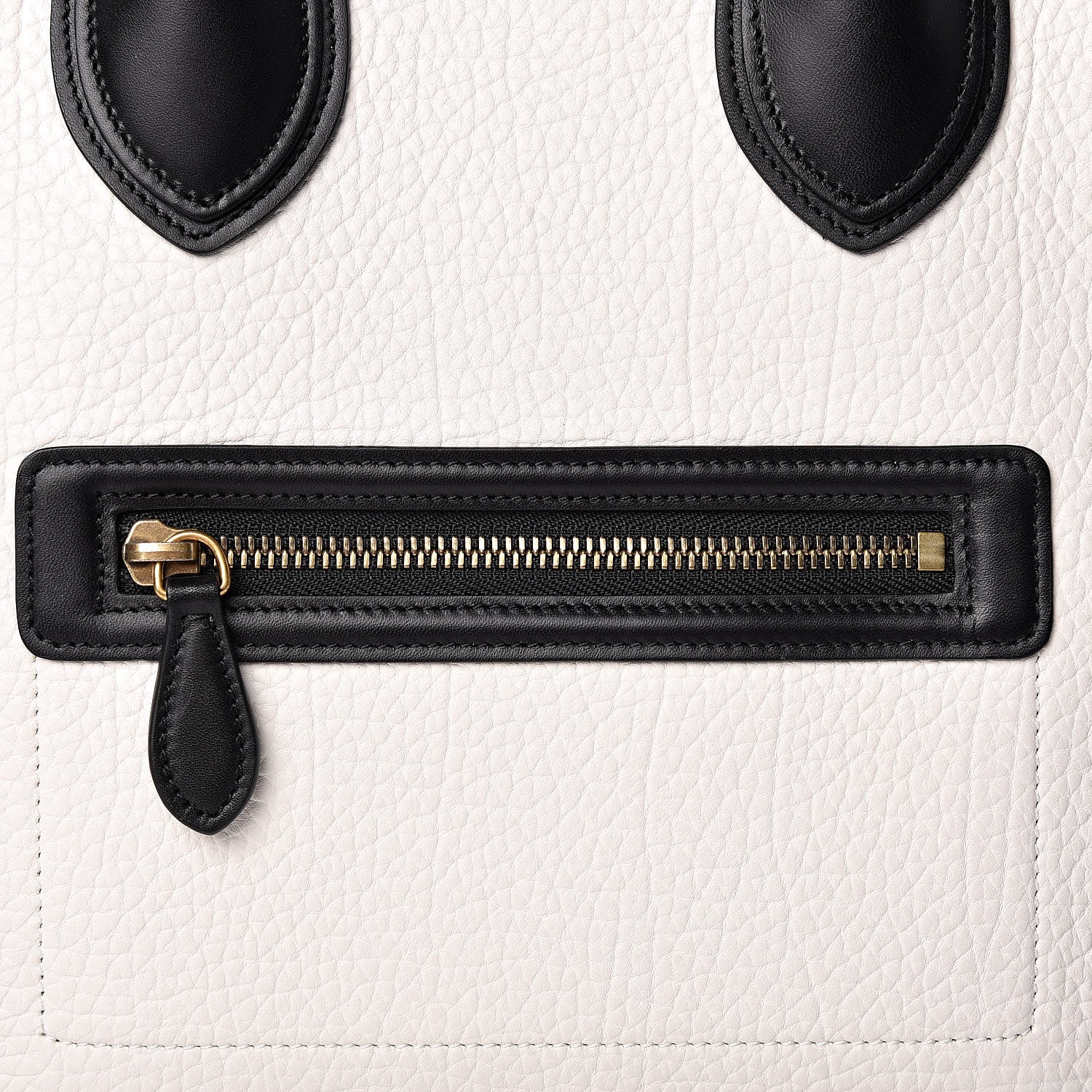 Celine Bullhide Calfskin Mini Bi-Color Luggage Black White 9 of 12