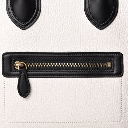 Celine Bullhide Calfskin Mini Bi-Color Luggage Black White 9 of 12