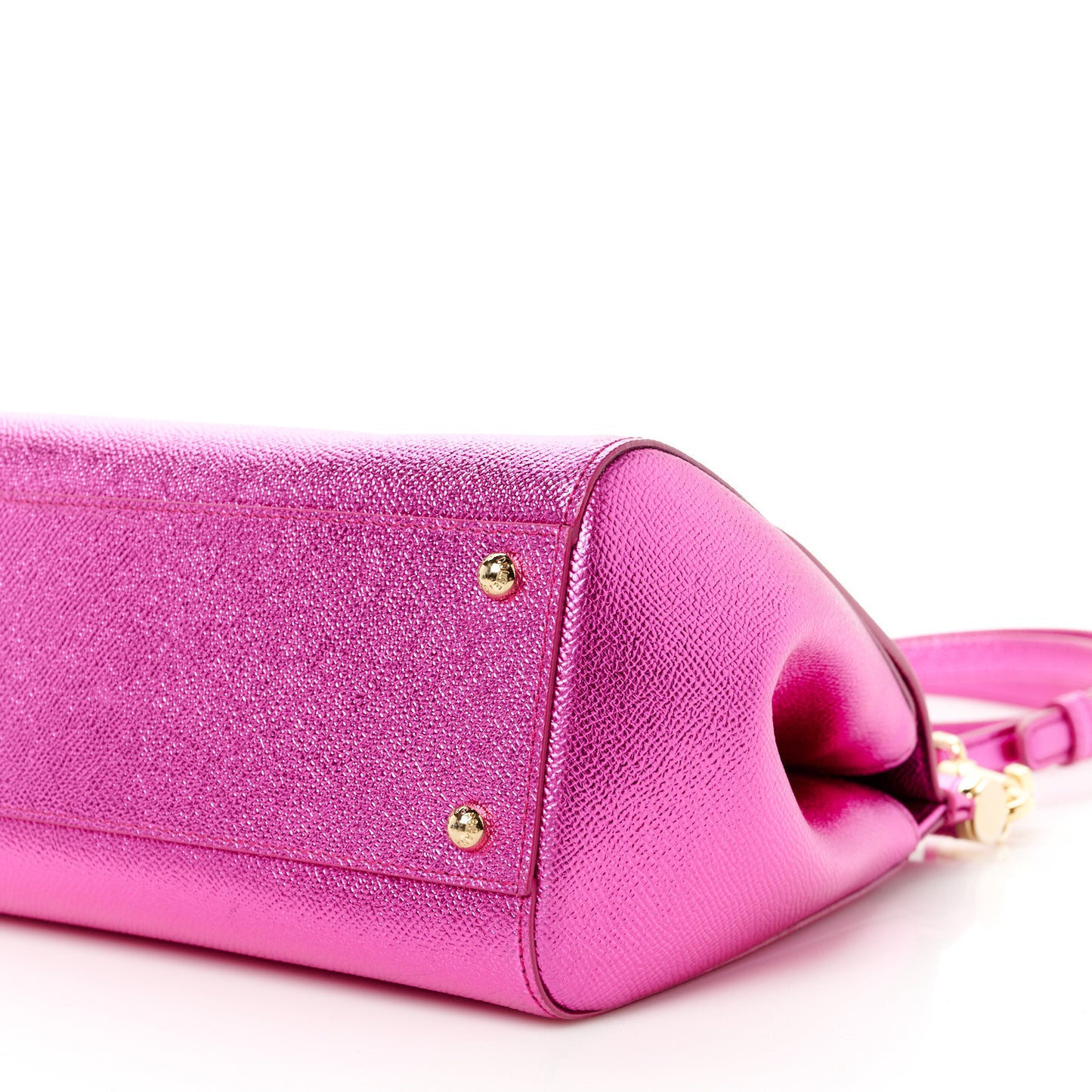 Metallic Dauphine Medium Miss Sicily Satchel Pink