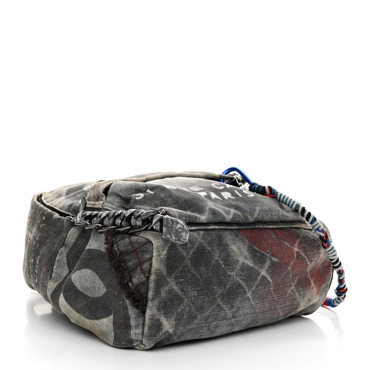 Chanel Graffiti Printed Canvas Medium Backpack Black 4 of 17