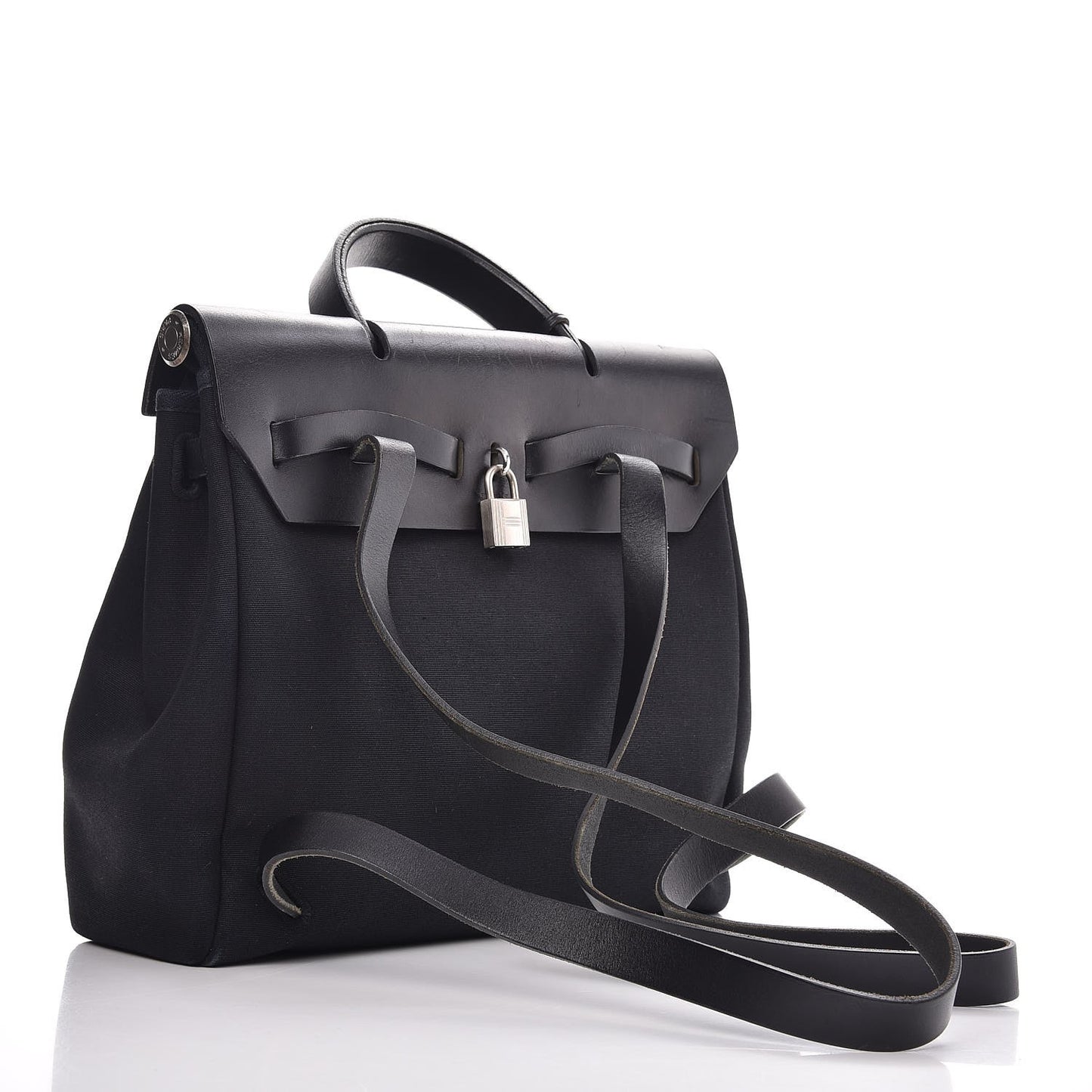 Toile Vache Calfskin Herbag 30 PM Backpack Black