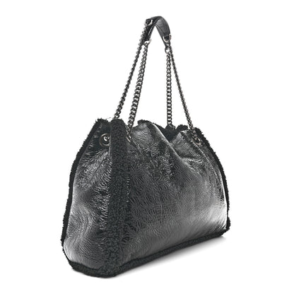 Gucci Patent Shearling Medium Soho Chain Shoulder Bag Black 4 of 14