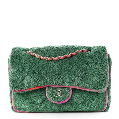 Chanel Mixed Fibers Quilted Large Flap Bag Green Pink 1 of 10