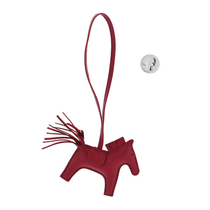 Hermes Milo Lambskin Grigri Rodeo Horse Bag Charm PM Rubis 2 of 3