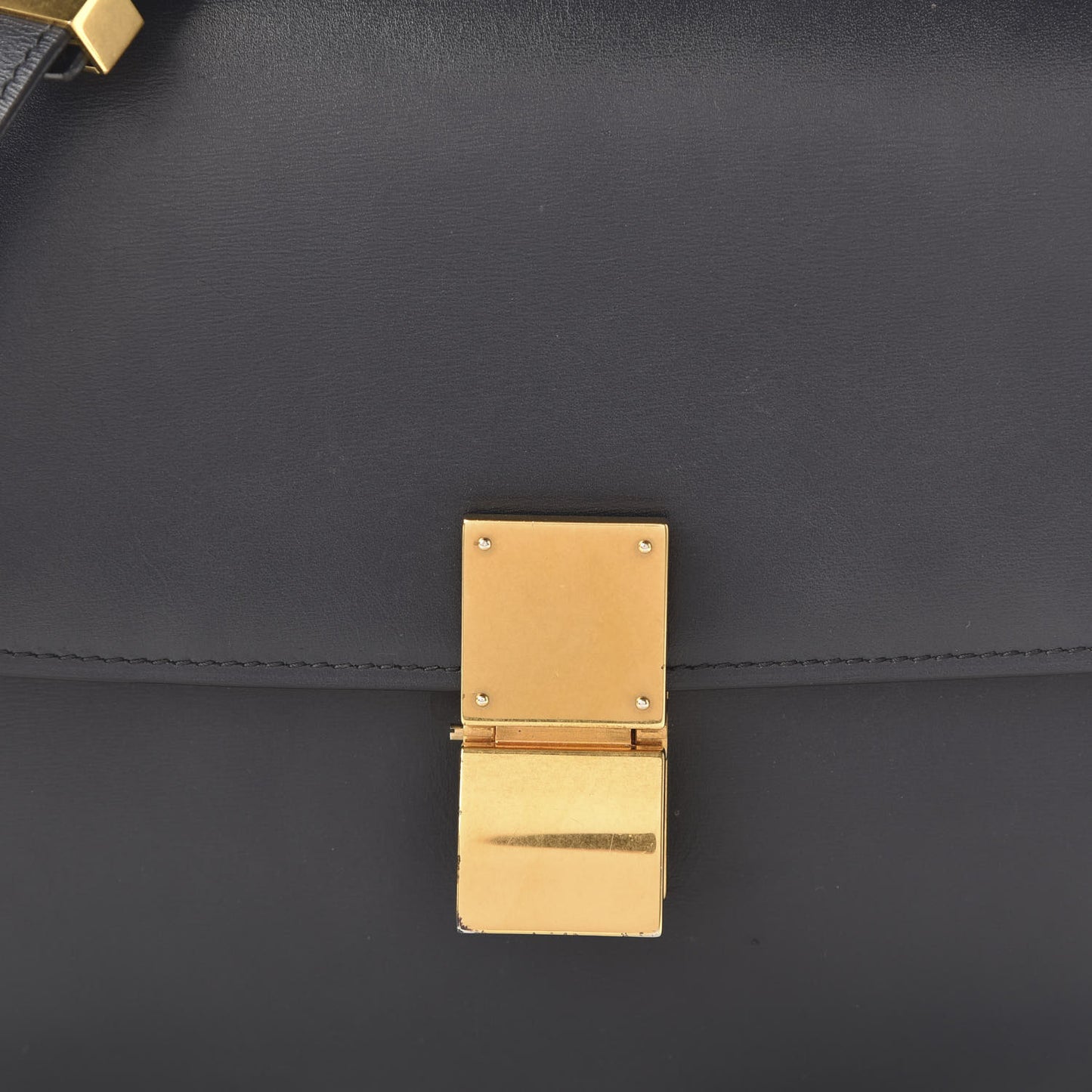 Box Calfskin Medium Classic Box Flap Bag Navy