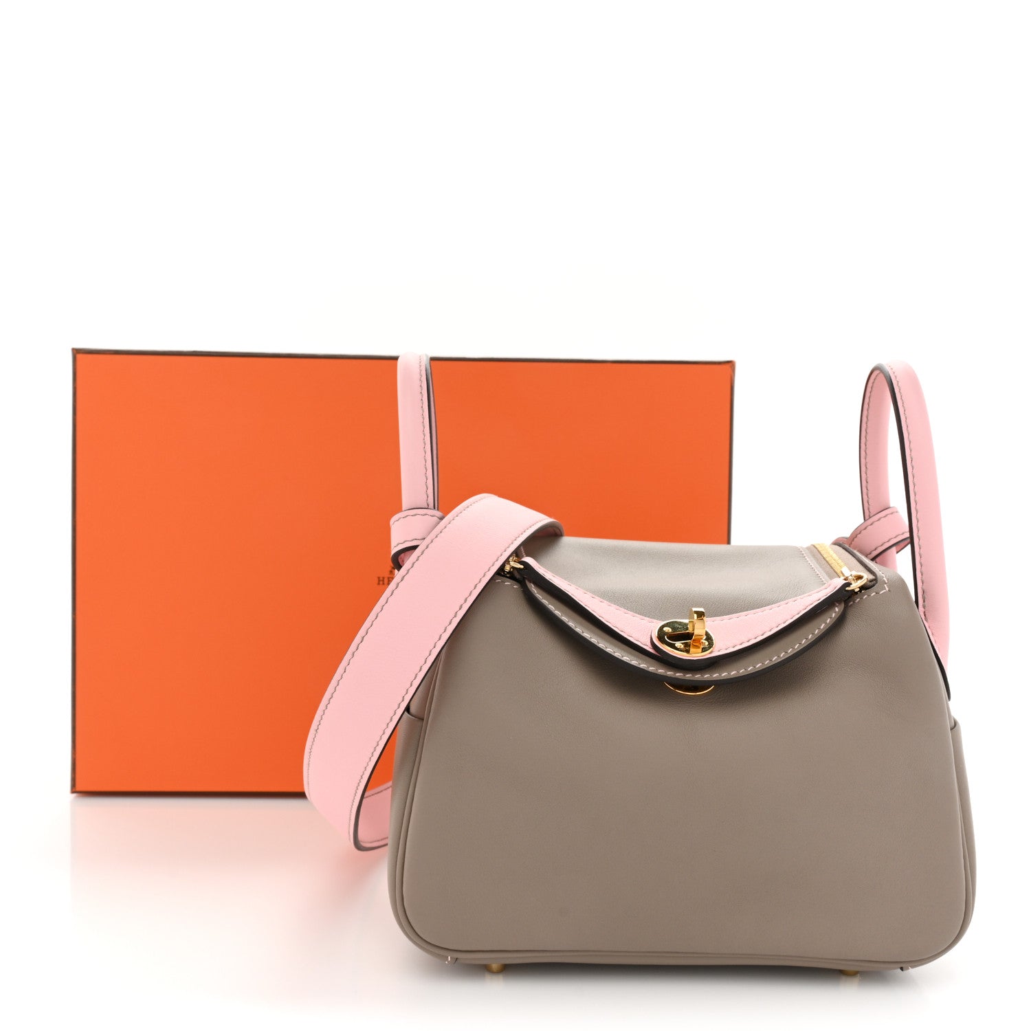 Hermes Swift Horseshoe Mini Lindy 20 Gris Asphalte Rose Sakura 9 of 9