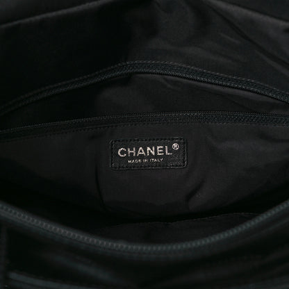 Chanel Coated Canvas Quilted Large Paris Biarritz Tote Black 6 of 10