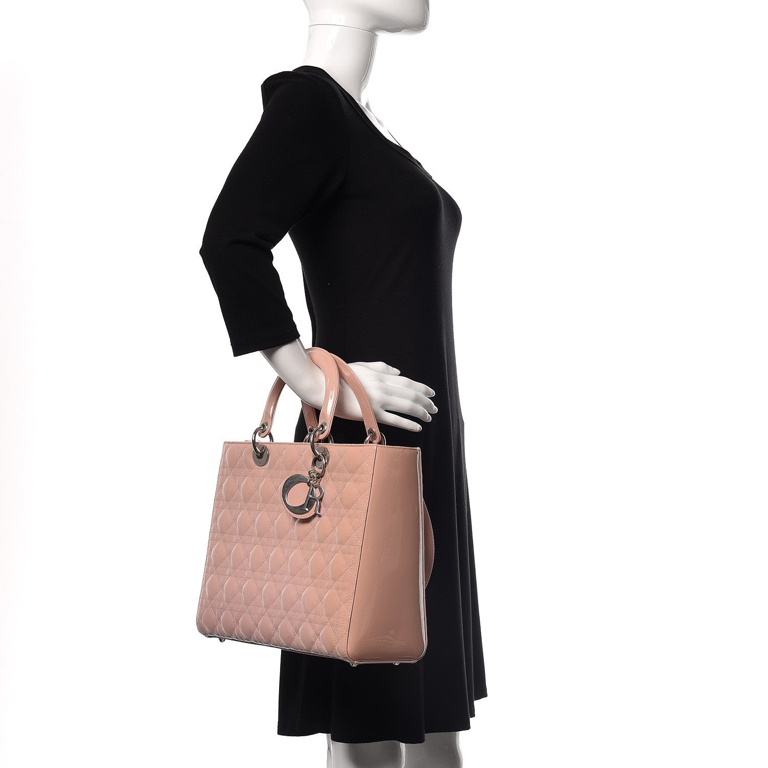 Christian Dior Patent Cannage Large Lady Dior Light Pink 2 of 19