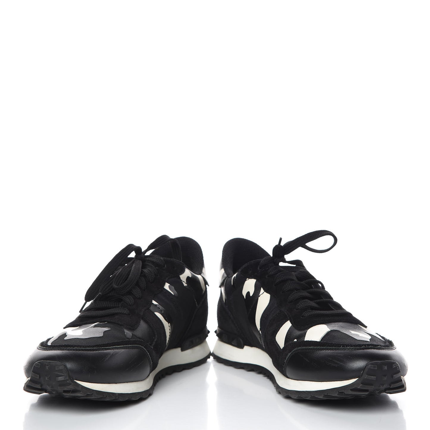 Nappa Suede Camouflage Mens Rockrunner Sneakers 44 Black White