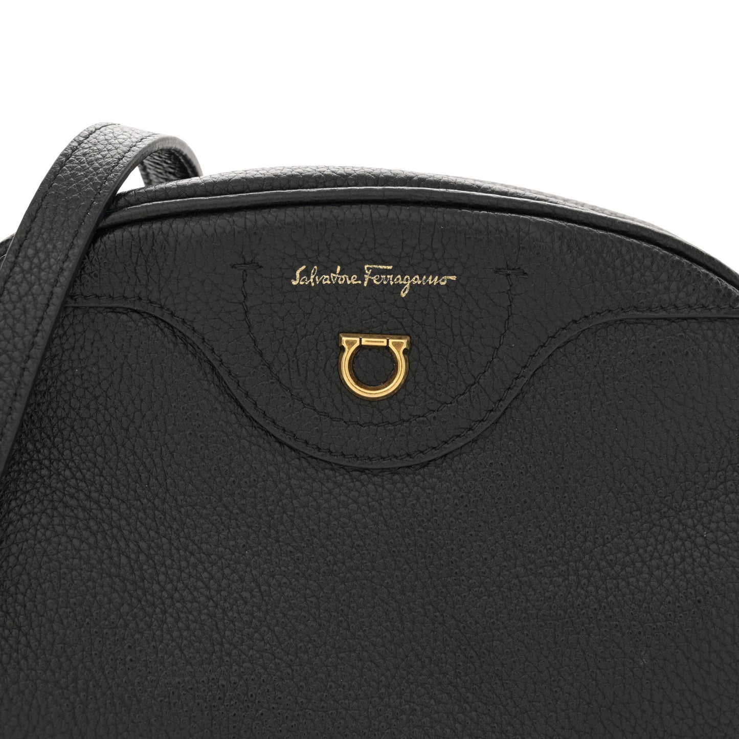 Calfskin Travel Camera Crossbody Bag Black