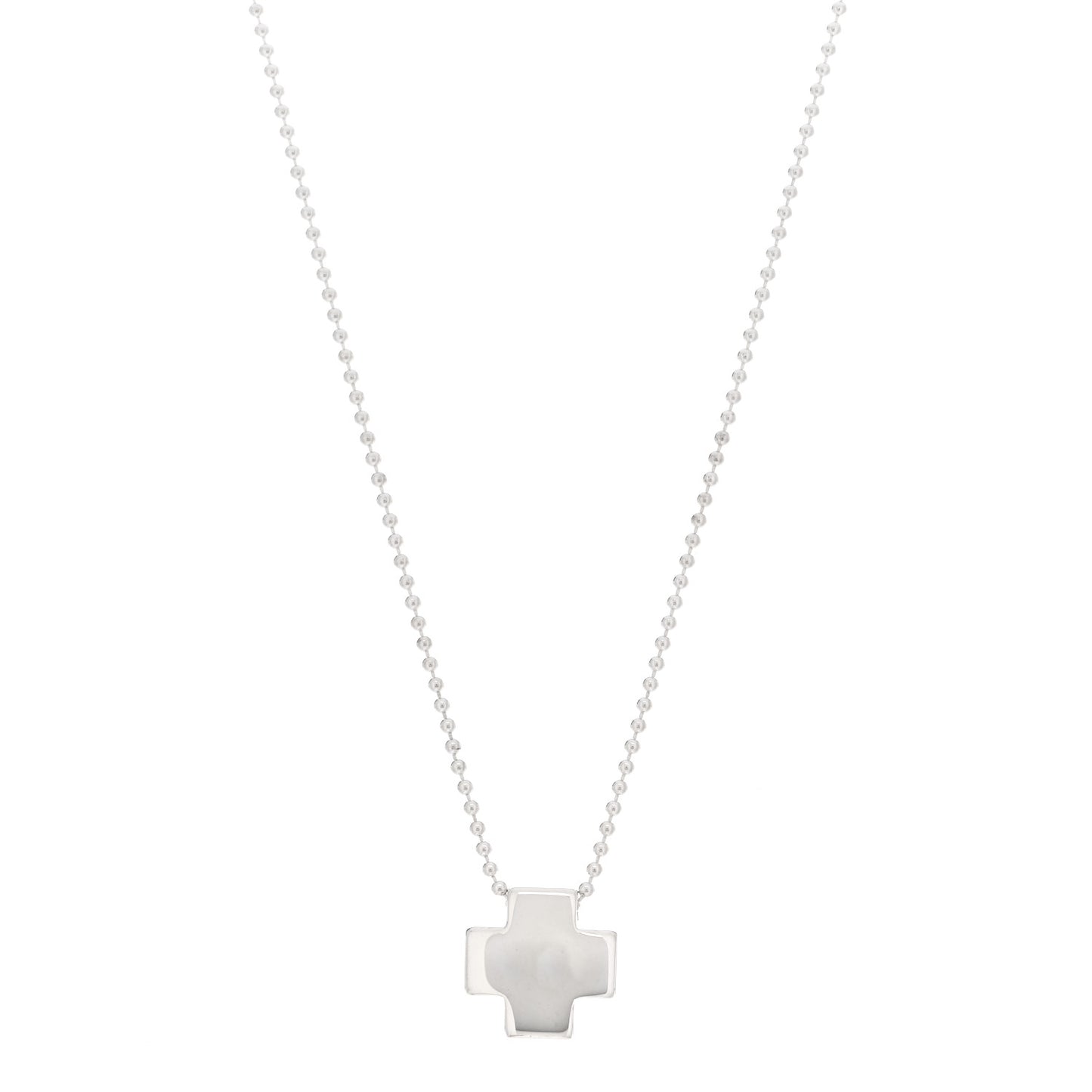 Sterling Silver Square Cross Pendant Necklace