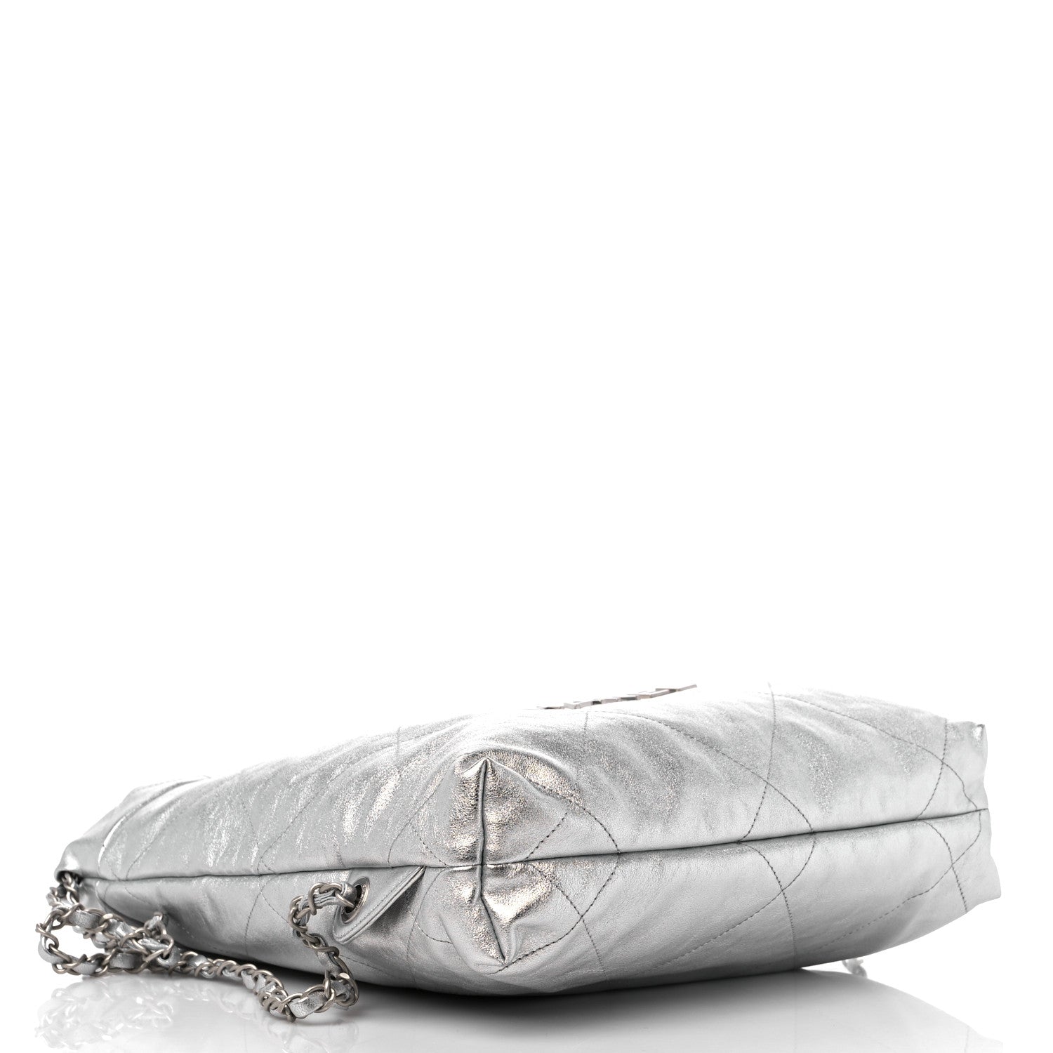 Chanel Metallic Calfskin Quilted Chanel 22 Backpack Silver 4 of 10