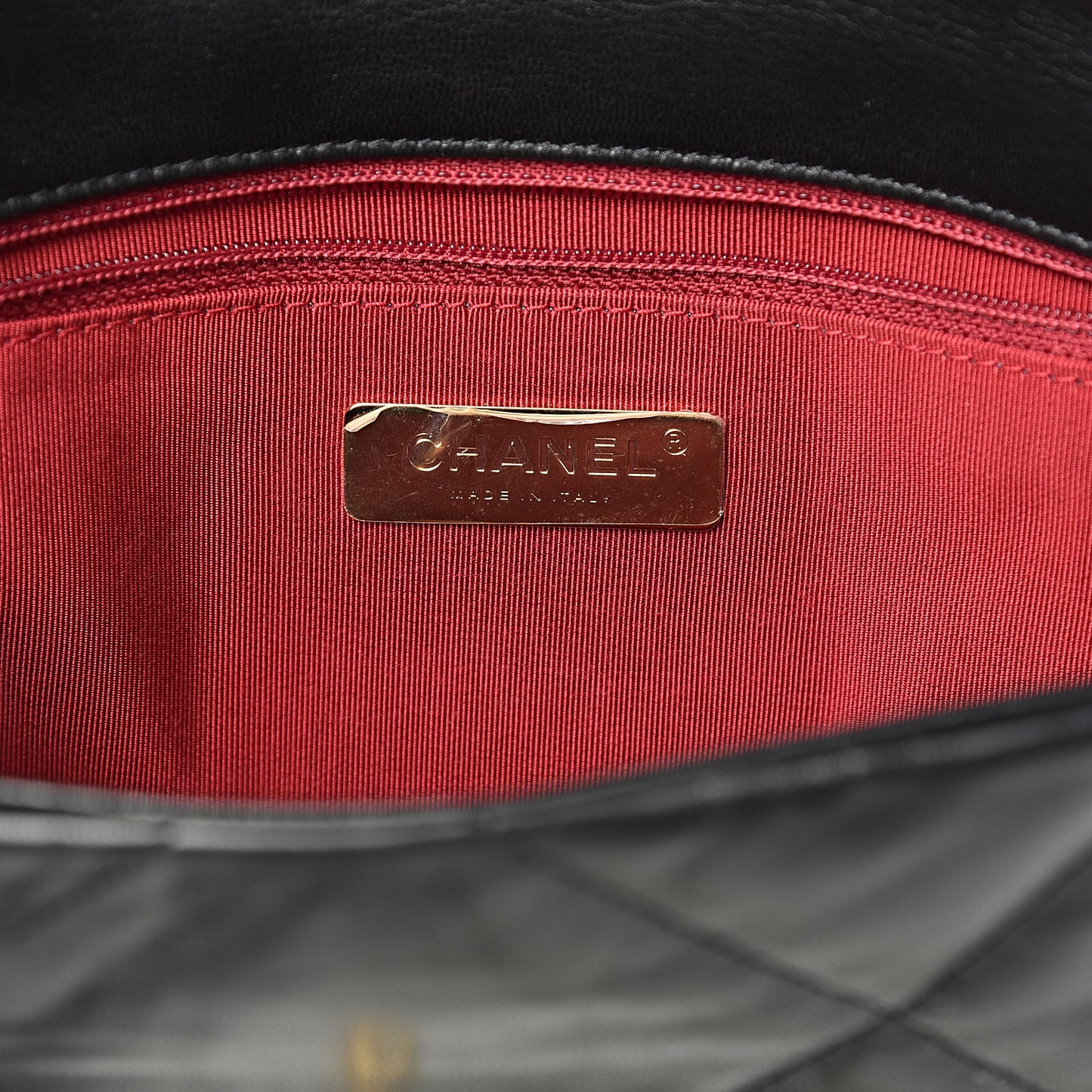 Lambskin Quilted Medium 19 Flap Black