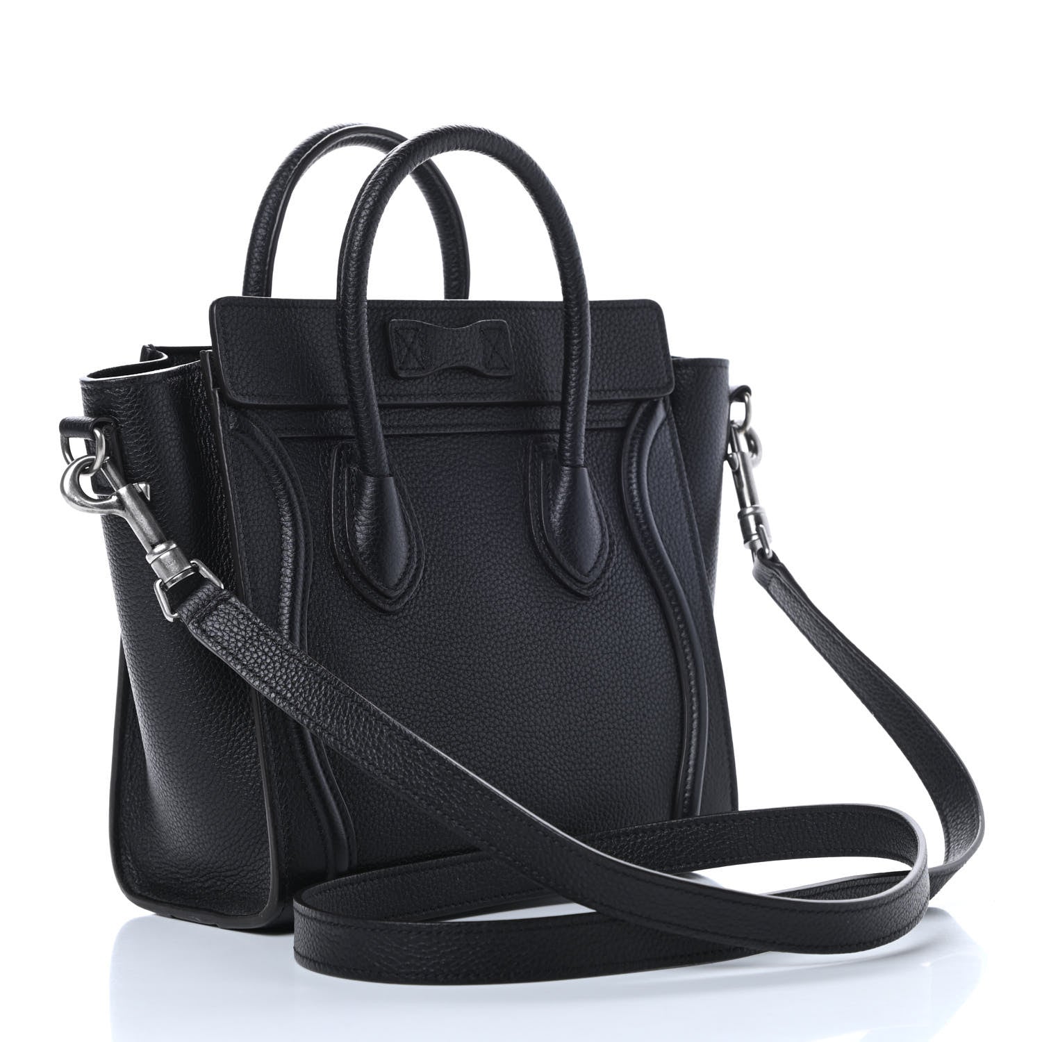 Celine Drummed Calfskin Nano Luggage Black 3 of 12