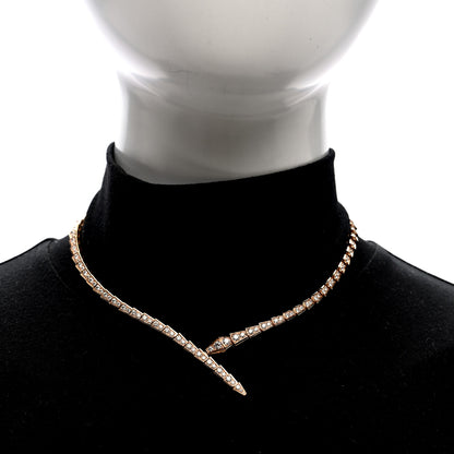 Bulgari 18K Rose Gold Diamond Serpenti Viper Full Pave Choker Necklace 2 of 6