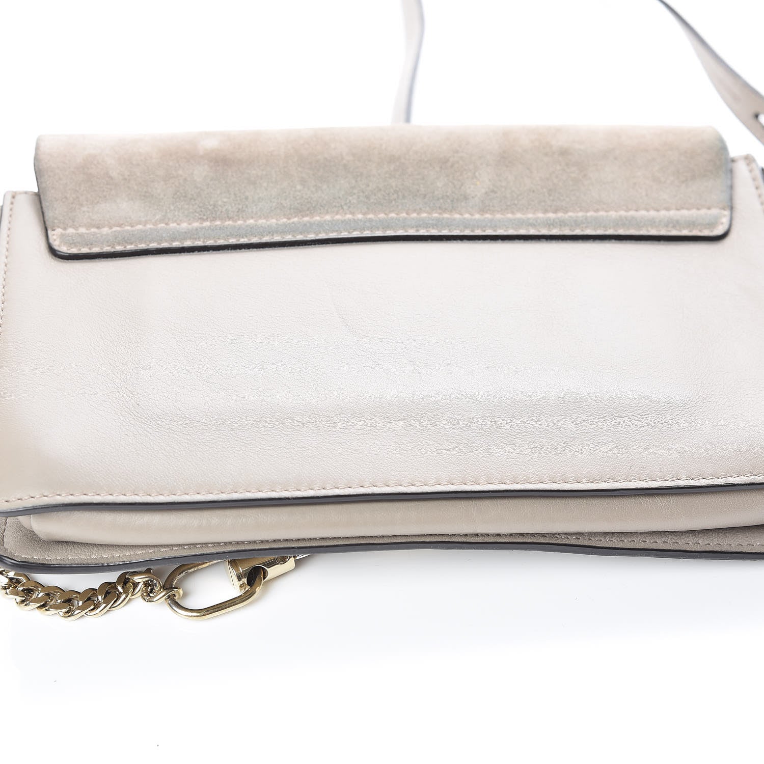 Chloe Suede Calfskin Small Faye Shoulder Bag Motty Grey 16 of 16