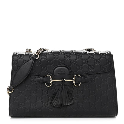 Gucci Guccissima Medium Emily Chain Shoulder Bag Black 1 of 11