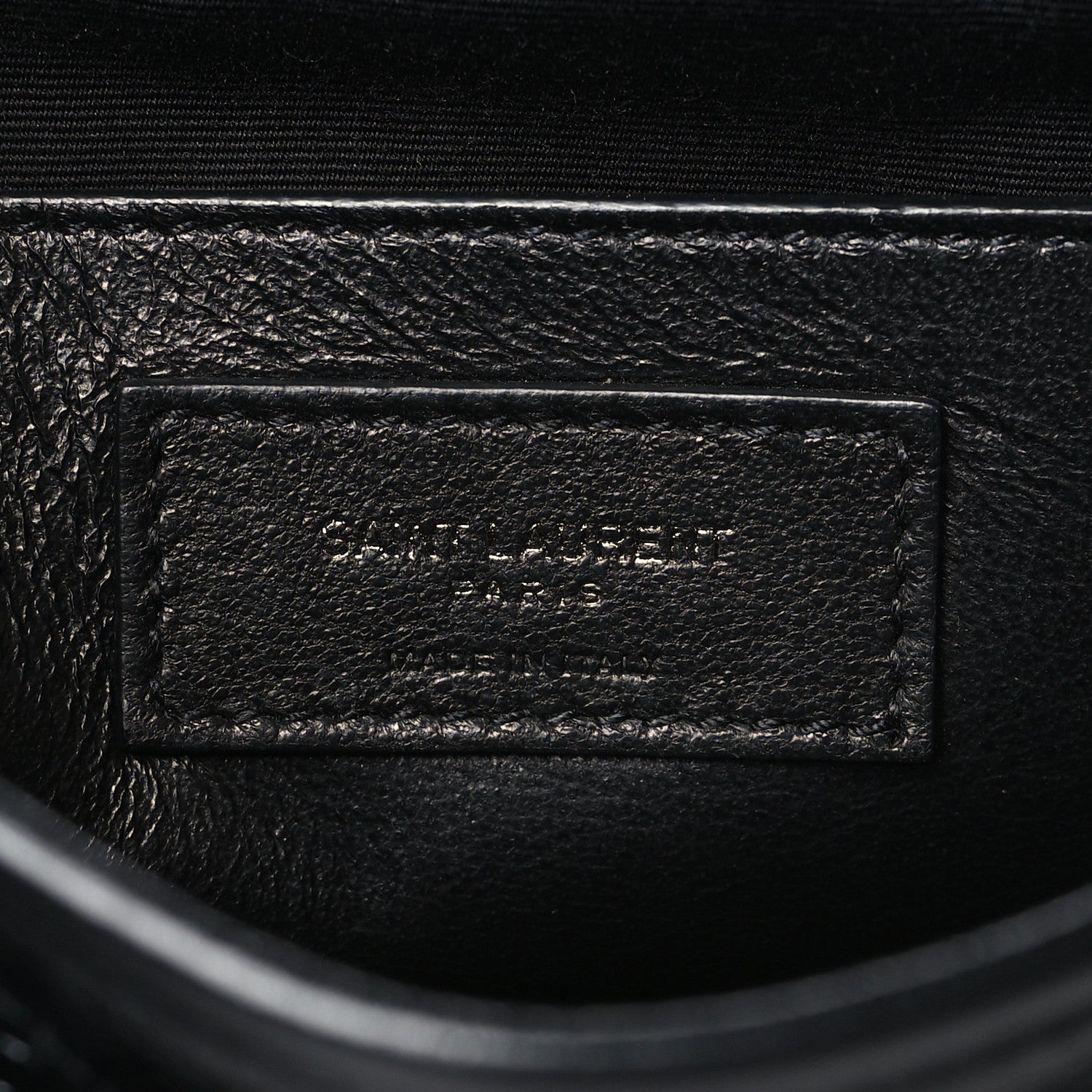 Saint Laurent Crinkled Calfskin Matelasse Monogram Baby Niki Chain Satchel Black 6 of 8