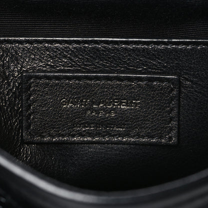 Saint Laurent Crinkled Calfskin Matelasse Monogram Baby Niki Chain Satchel Black 6 of 8