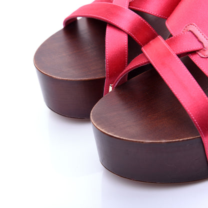 Valentino Garavani Satin Rockstud Platform Sandals 37 Pink 7 of 12