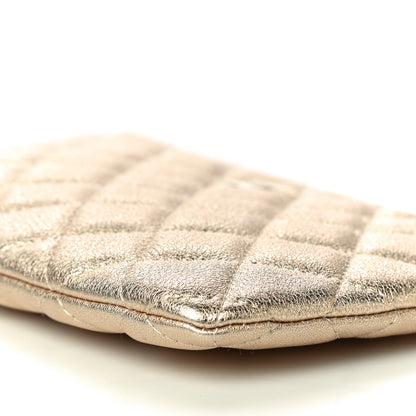 Chanel Metallic Lambskin Quilted Cosmetic Case Gold 10 of 11