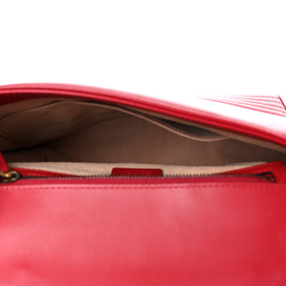 Gucci Calfskin Matelasse Small GG Marmont Top Handle Shoulder Bag Hibiscus Red 5 of 14