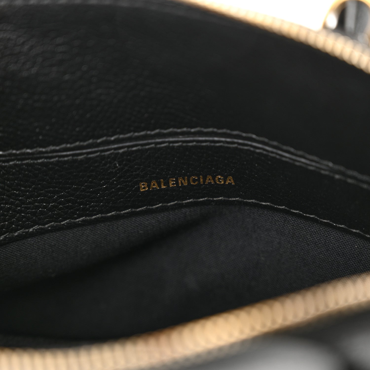 Balenciaga Signature Grained Calfskin XXS Ville Top Handle Bag Black White 6 of 10
