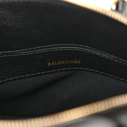 Balenciaga Signature Grained Calfskin XXS Ville Top Handle Bag Black White 6 of 10
