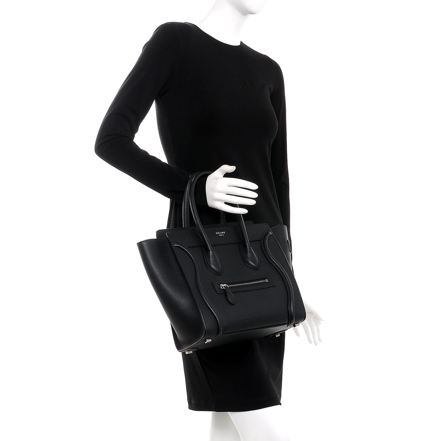 Drummed Calfskin Micro Luggage Black