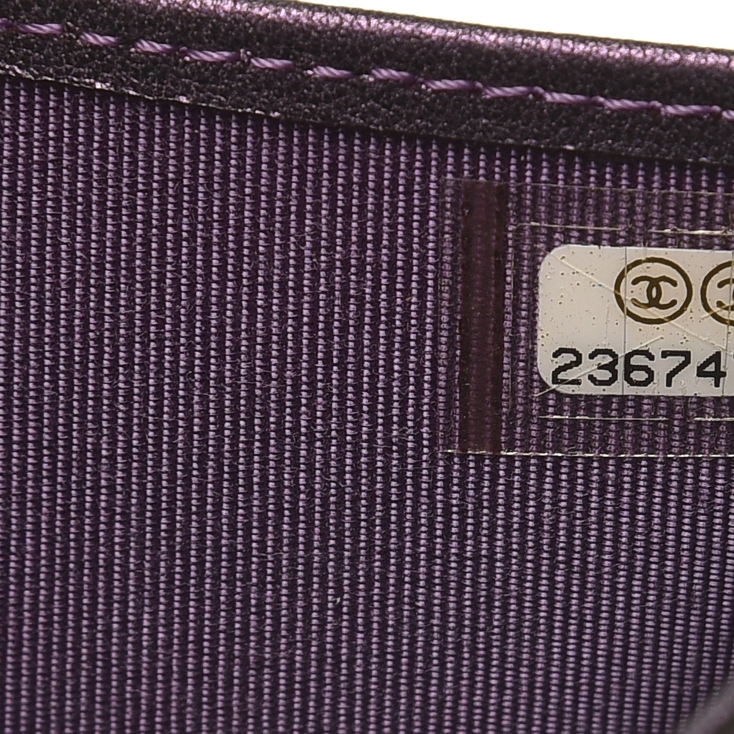 Metallic Lambskin Quilted Compact Flap Wallet Purple